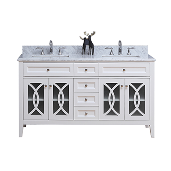 bathroom vessel sinks with two faucets