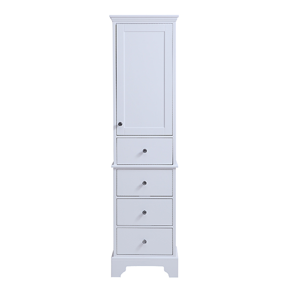white linen storage vanity art