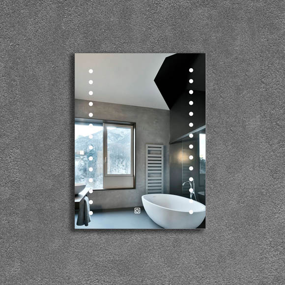 led bathroom mirror with dots