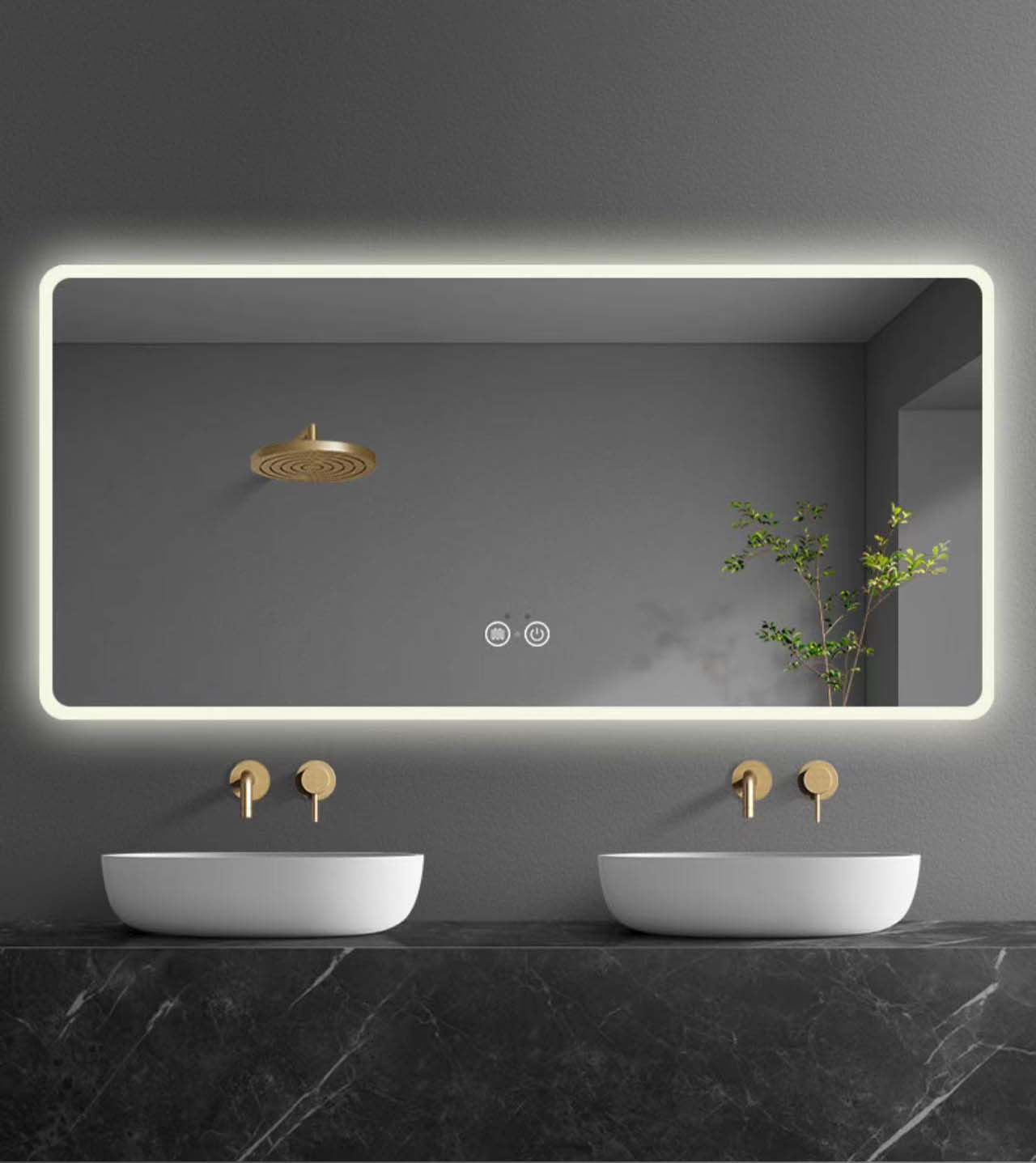 long LED mirror for bathroom