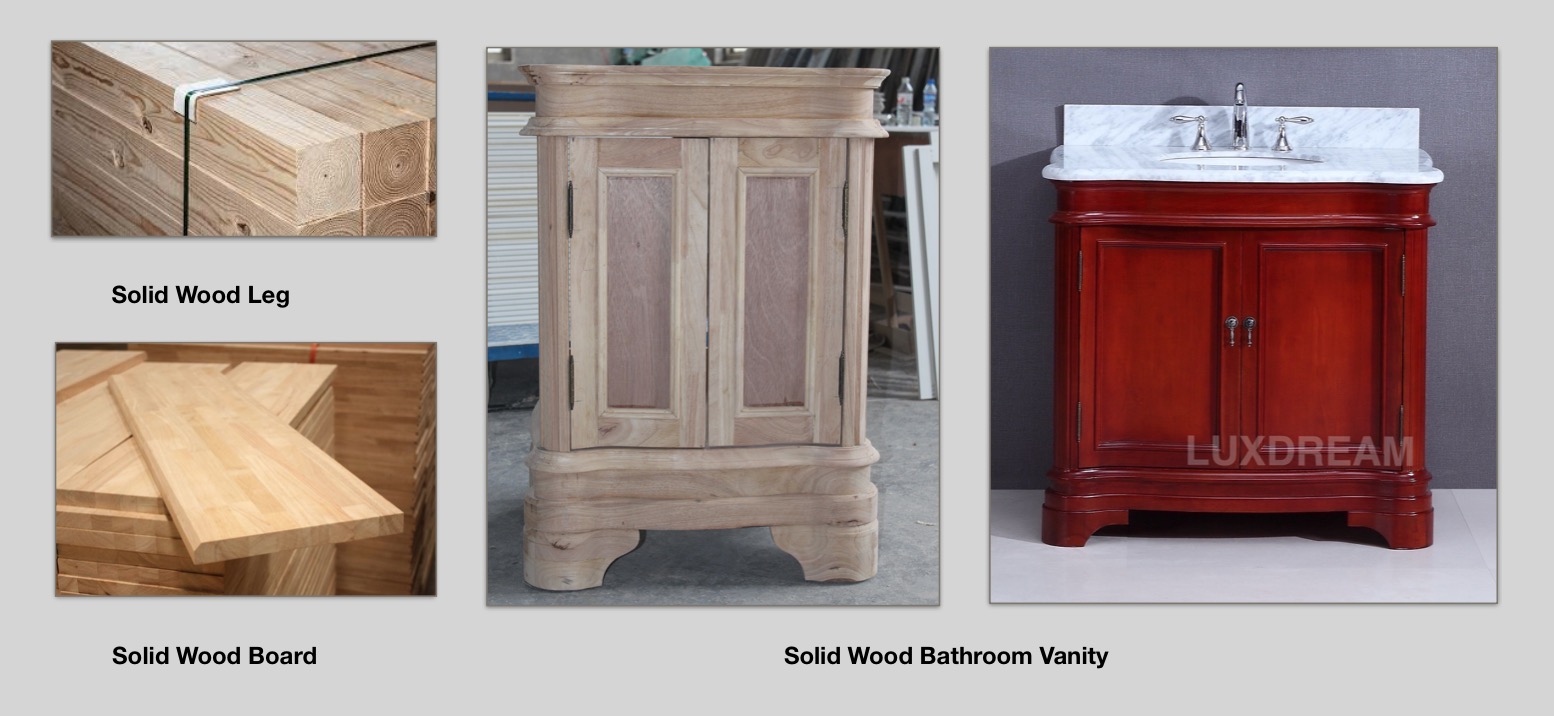 Solid wood bathroom vanity