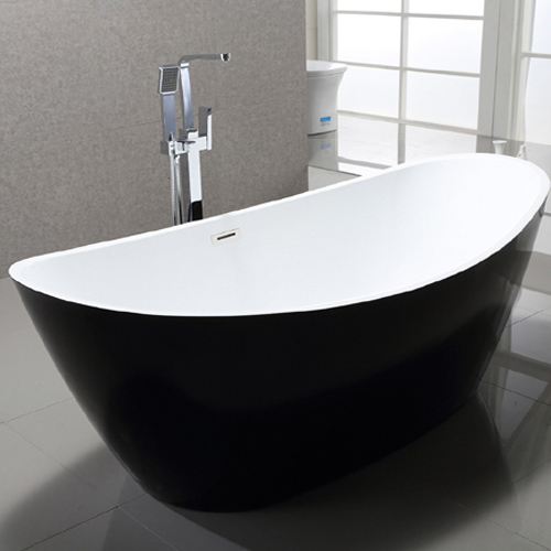 Luxdream Black Modern Soaking Freestanding Tub