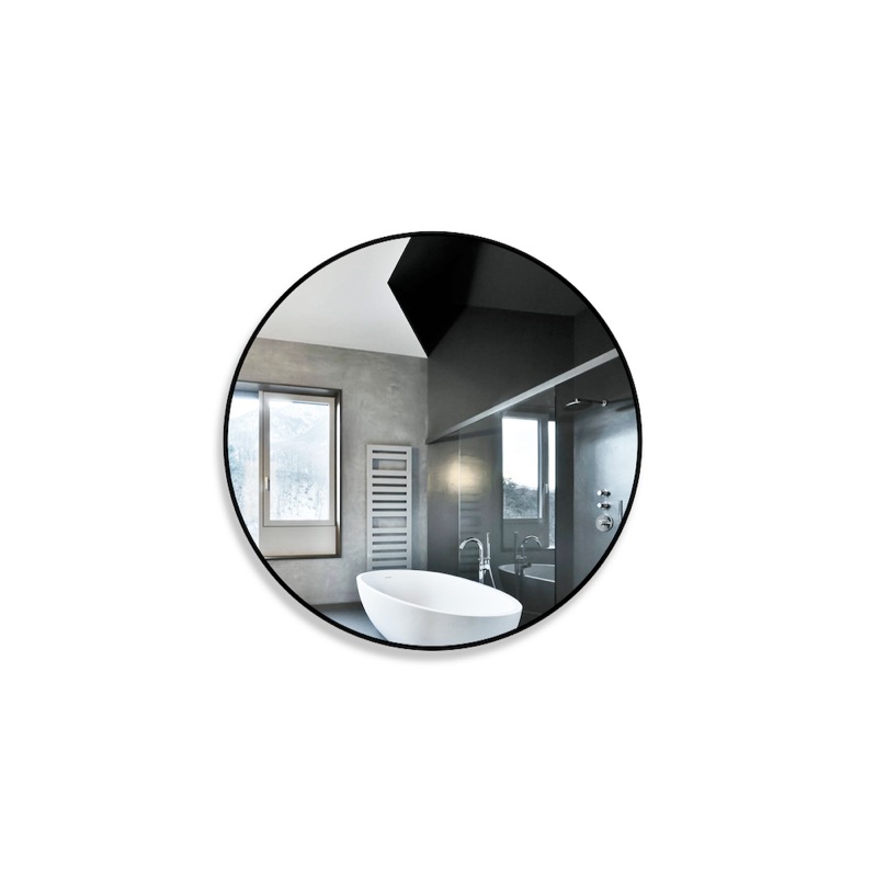 Glass Mirror with Thin Black Frame