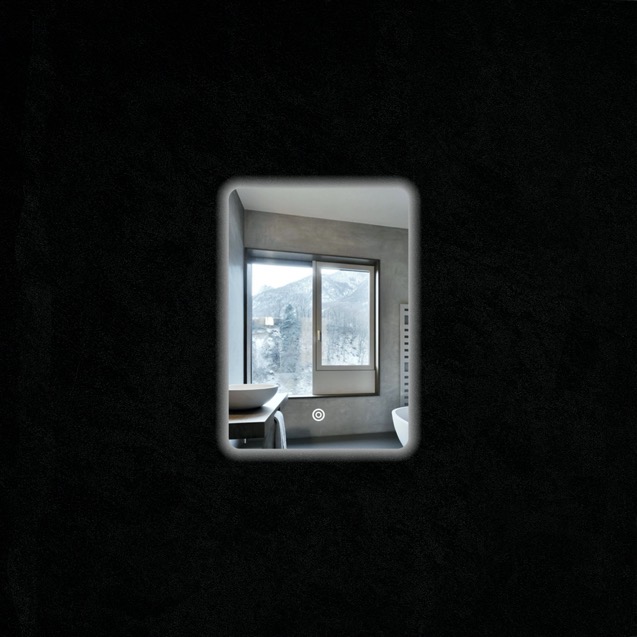 Oval edge mirror with integrated lighting lux 8410