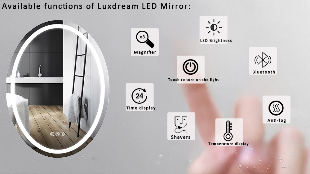 LED Bathroom mirror functions