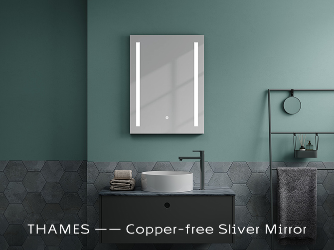 Copper free sliver mirror with LED light